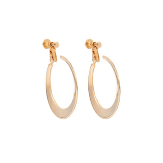1980s Vintage Oval Hoop Clip-On Earrings