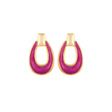 1980s Vintage Plum Door Knocker Earrings