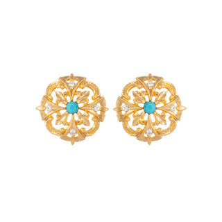 1980s Vintage Ornate Clip-On Earrings