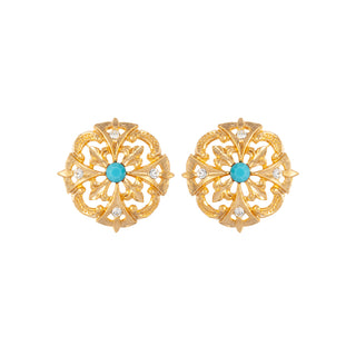 1980s Vintage Ornate Clip-On Earrings