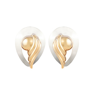 1980s Vintage Two Tone Earrings