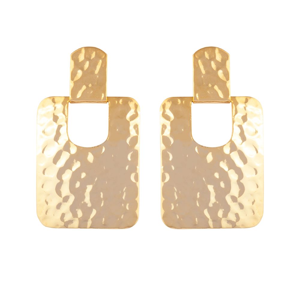 1980s Vintage Geometric Door Knocker Earrings