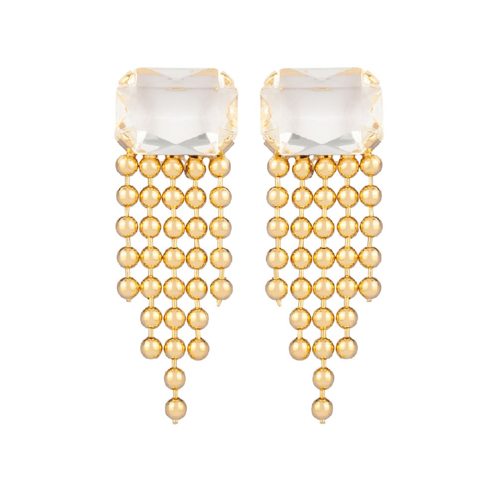 1980s Vintage Beaded Chandelier Clip-On Earrings