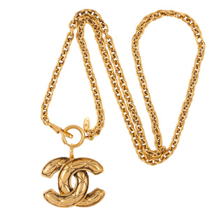 1980s Vintage Chanel Quilted Pendant