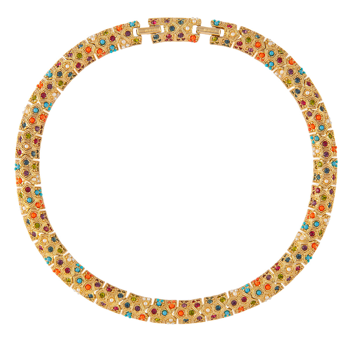 1980s Vintage D Orlan Colourful Swarovski Crystal Collar