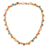 1980s Vintage D'Orlan Jewel Floral Swarovski Crystal Necklace