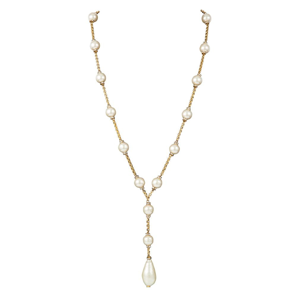 1980s Vintage Chanel Faux Pearl Statement Necklace