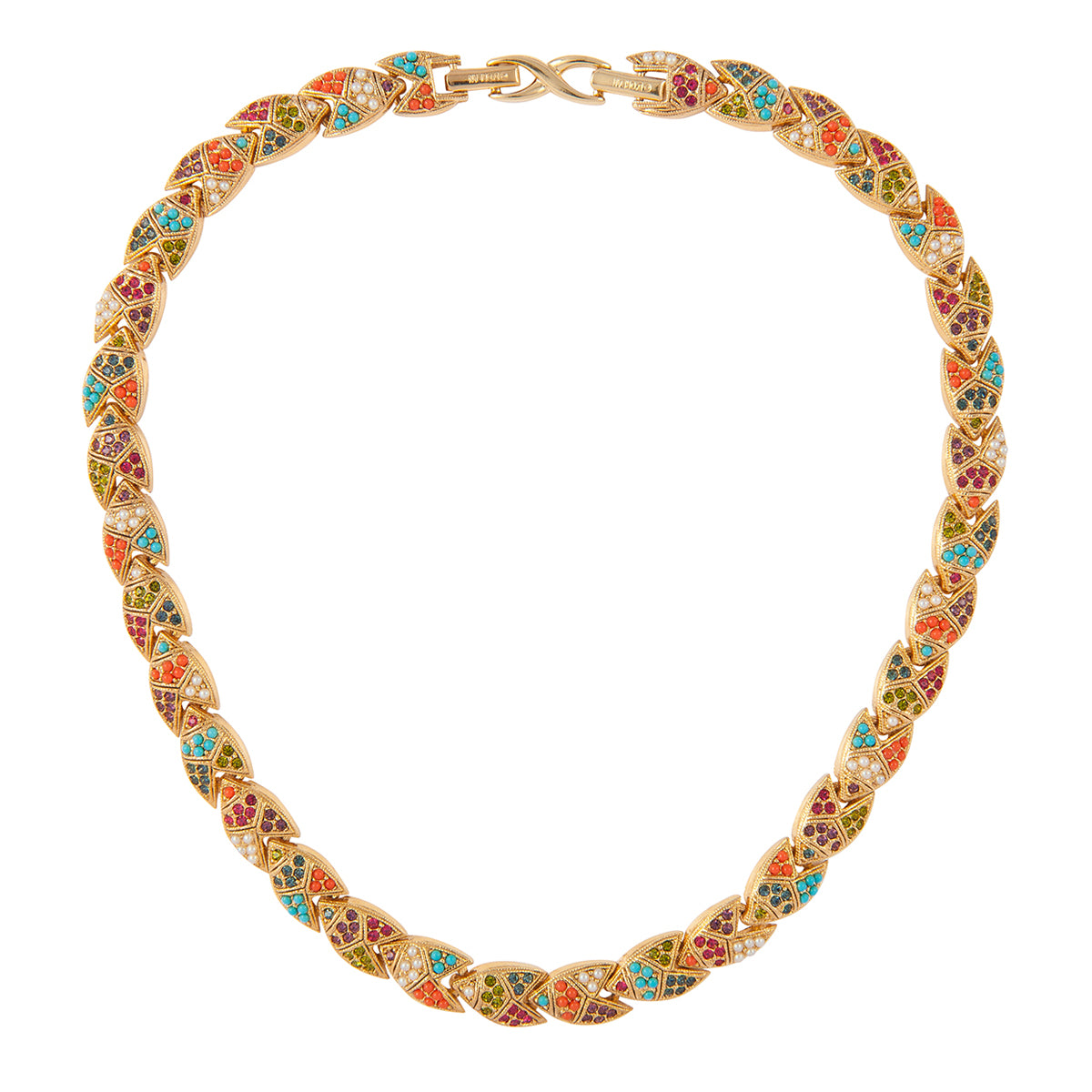 1990s Vintage D'Orlan Colourful Swarovski Crystal Collar