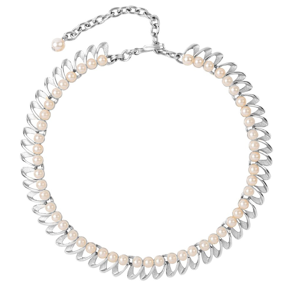 1960s Vintage Trifari Leaf and Faux Pearl Statement Necklace