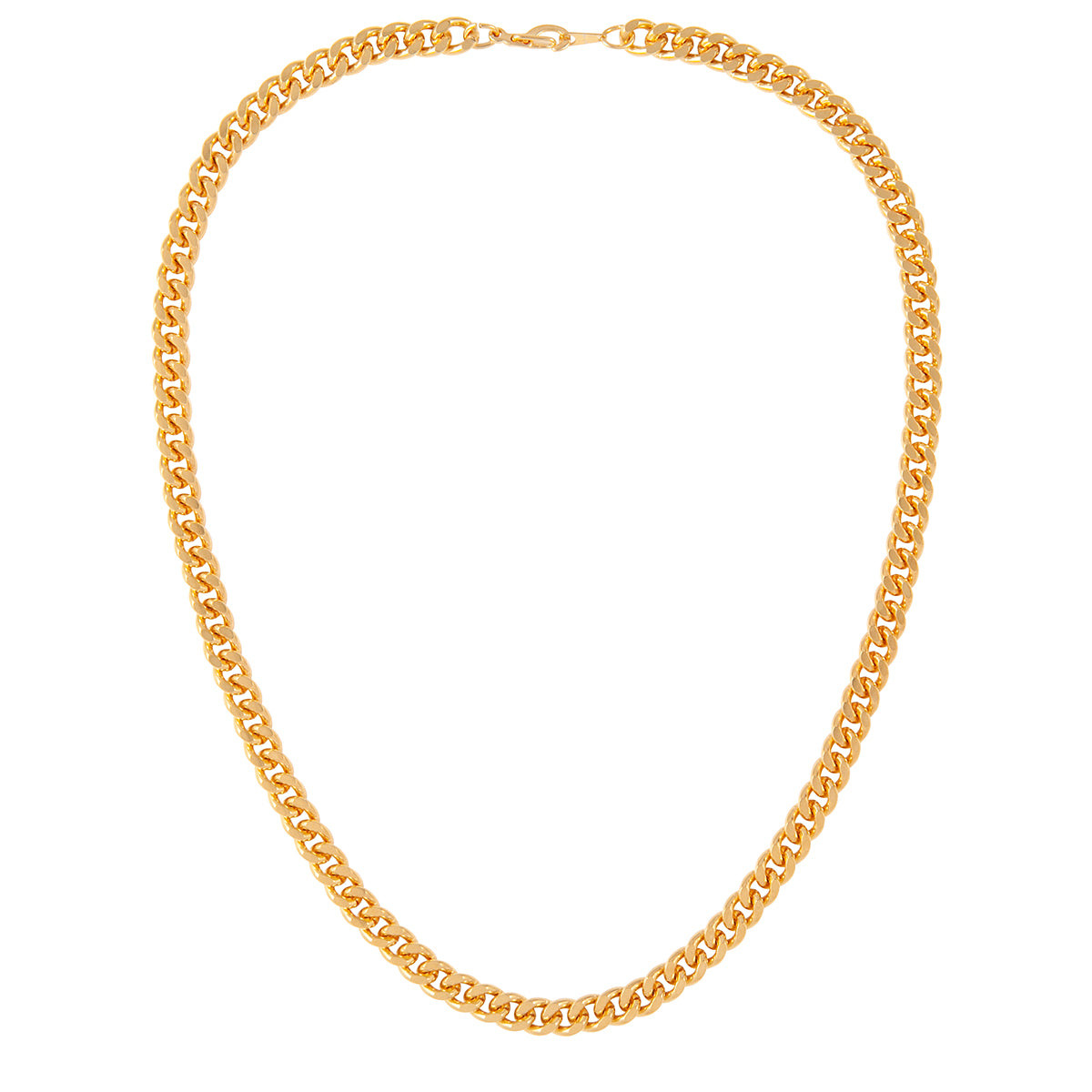 1980s Vintage Sleek Curb Chain Necklace