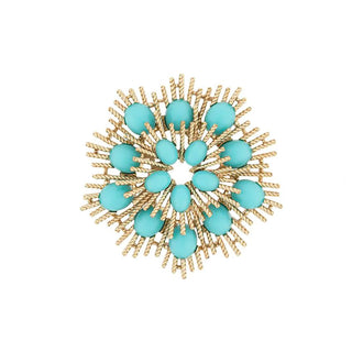 1960s Avon Turquoise Sunburst Brooch