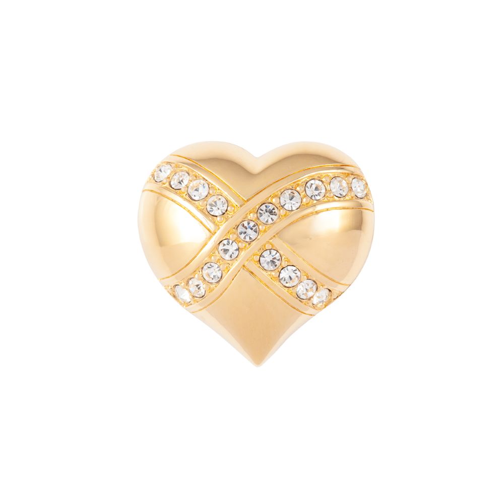 1990s Vintage Swarovski Heart Brooch