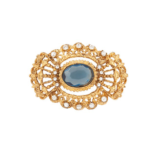 1980s Vintage Victorian Revival Faux Sapphire Brooch
