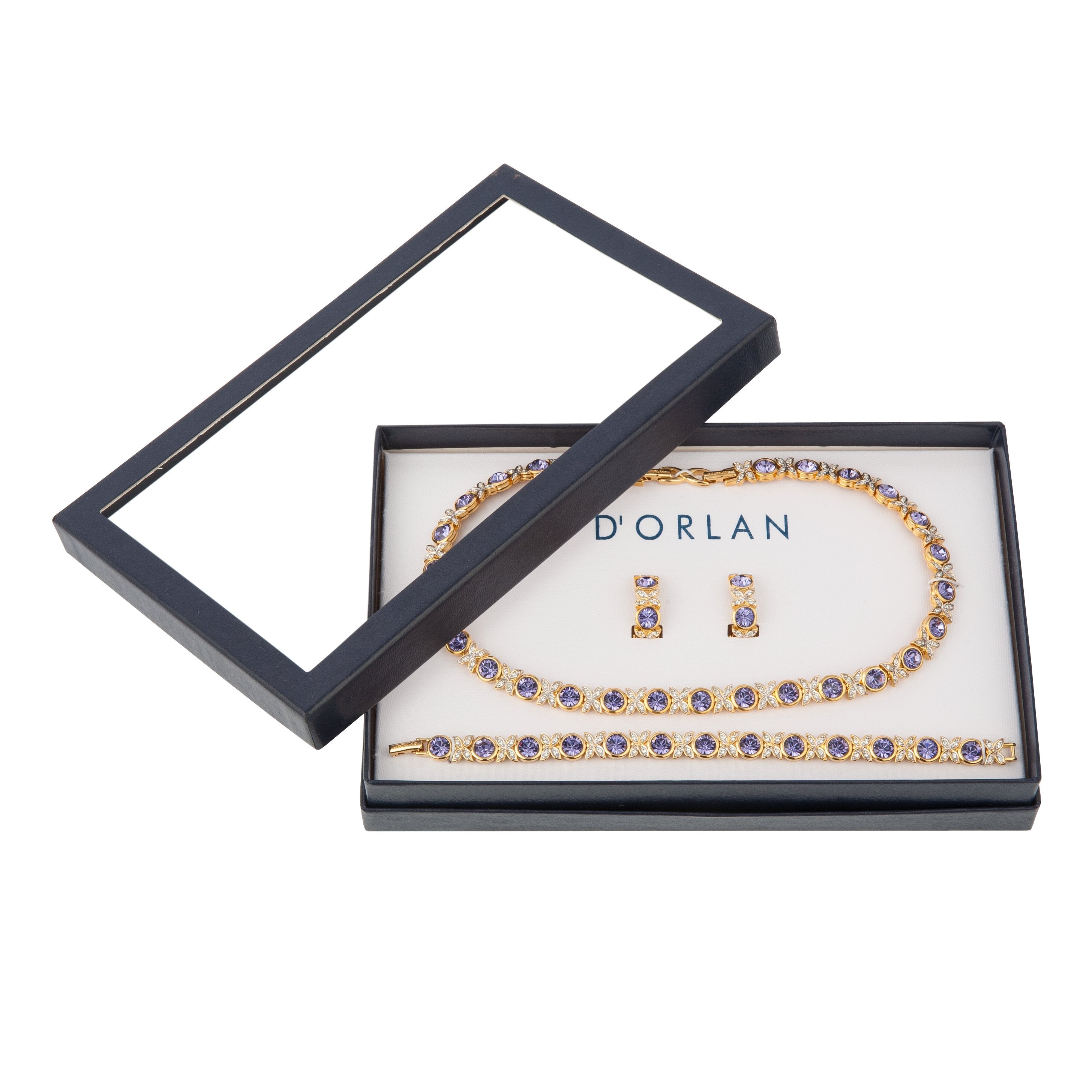 1980s Vintage D'Orlan Faux Amethyst Swarovski Crystal Set