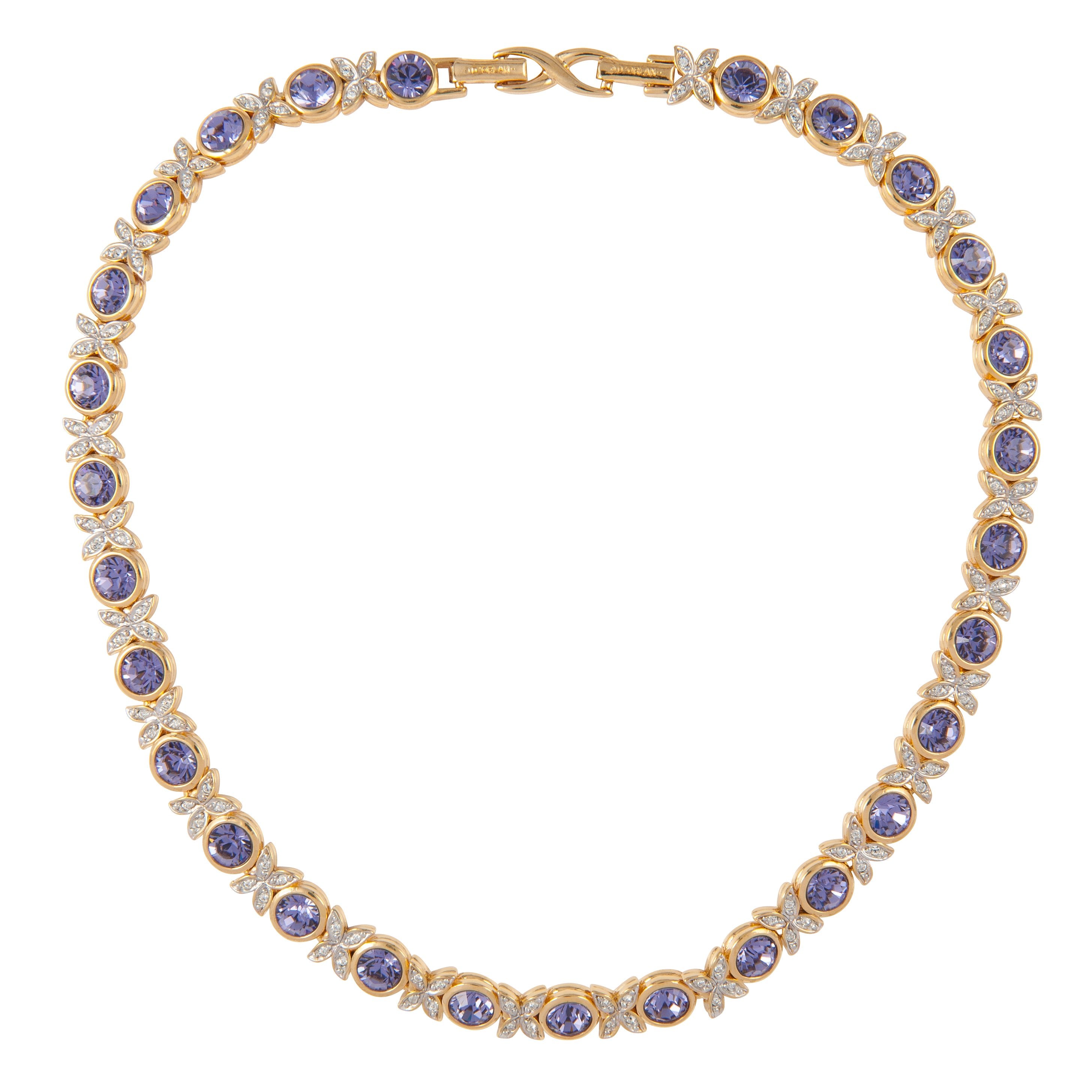 1980s Vintage D'Orlan Faux Amethyst Swarovski Crystal Set