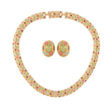 1980s Vintage D'Orlan Pastel Earring and Necklace Set