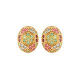 1980s Vintage D'Orlan Pastel Earring and Necklace Set