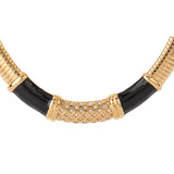 1980s Vintage Monet Black Enamel Collar