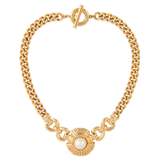 1980s Vintage Givenchy Chain Faux Pearl Necklace