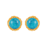 1980s Vintage Turquoise Clip-On Earrings