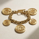 1980s Vintage Christian Dior Medallion Charm Bracelet
