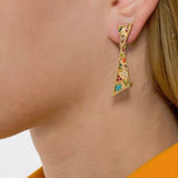 1980s Vintage D Orlan Colourful Swarovski Crystal Clip-On Earrings