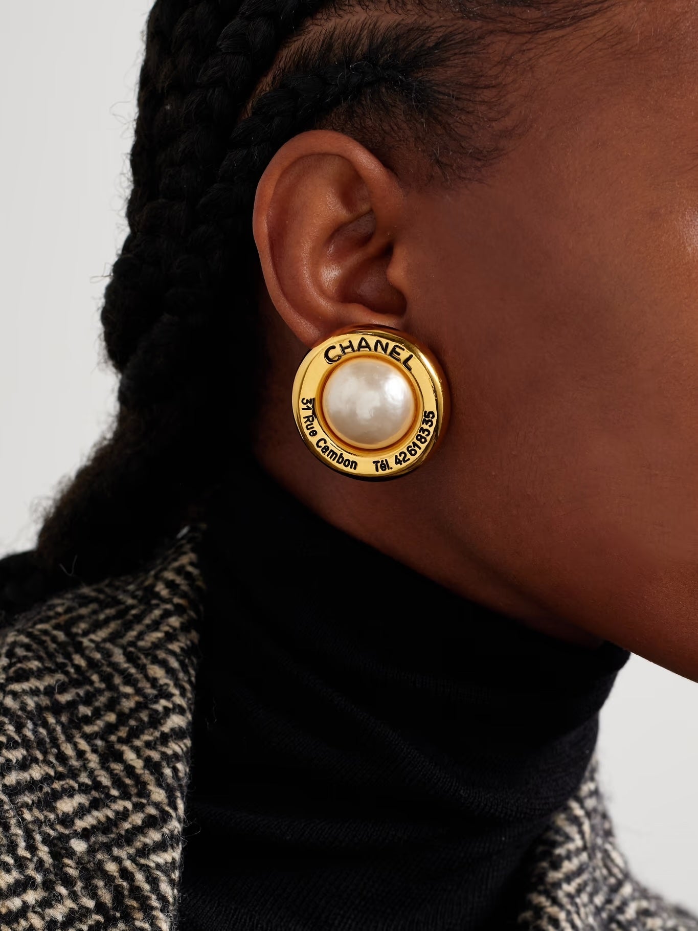 1980s Vintage Chanel Faux Pearl Statement Clip-On Earrings