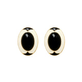 1980s Vintage Oval Clip-On Earrings