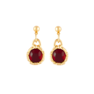 1990s Vintage Ruby Red Earrings