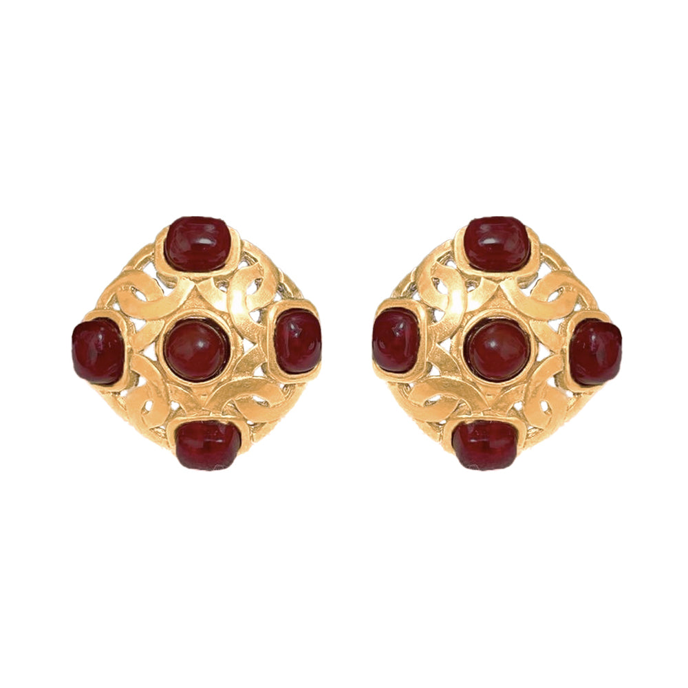 1980 Rare Gold plated Chanel Clip-On Earrings