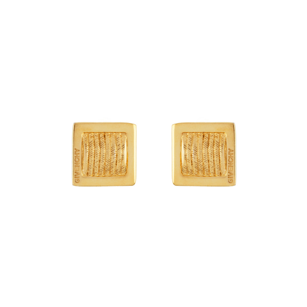 1980s Vintage Givenchy Logo Clip-On Earrings
