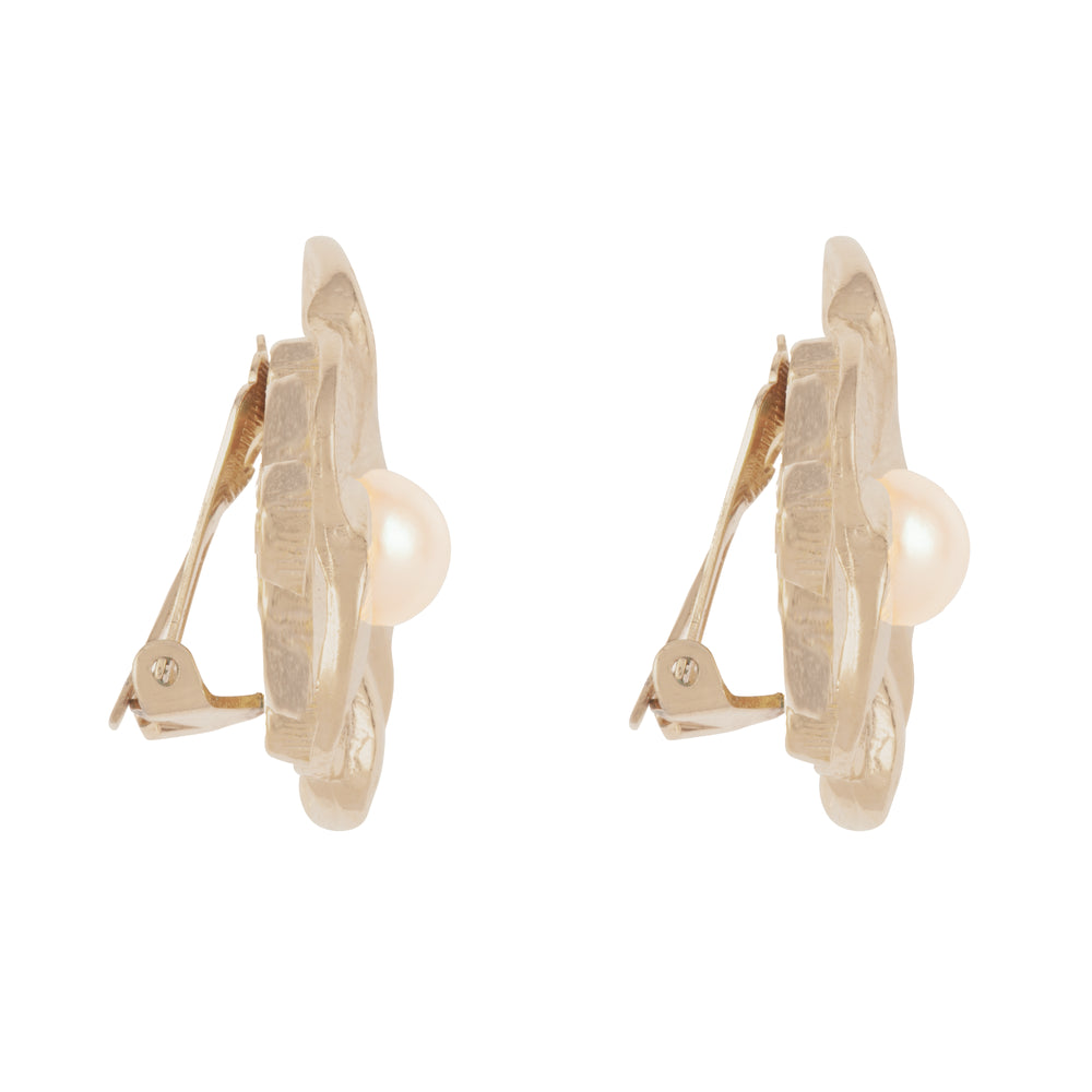 1980s Rare Vintage Christian Dior Floral Clip-On Earrings