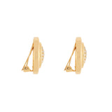 1980s Vintage Christian Dior Gold Oval Clip-On Earrings