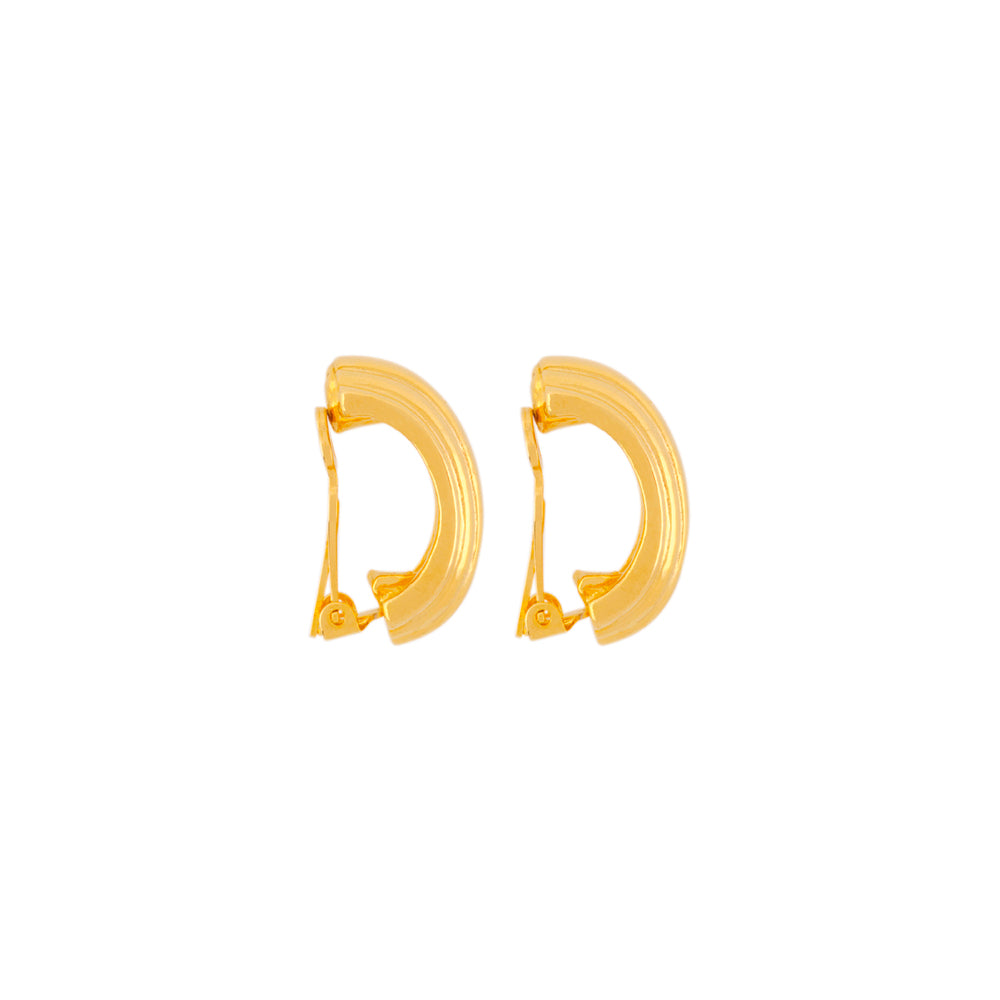 1980s Vintage Demi Hoop Clip-On Earrings