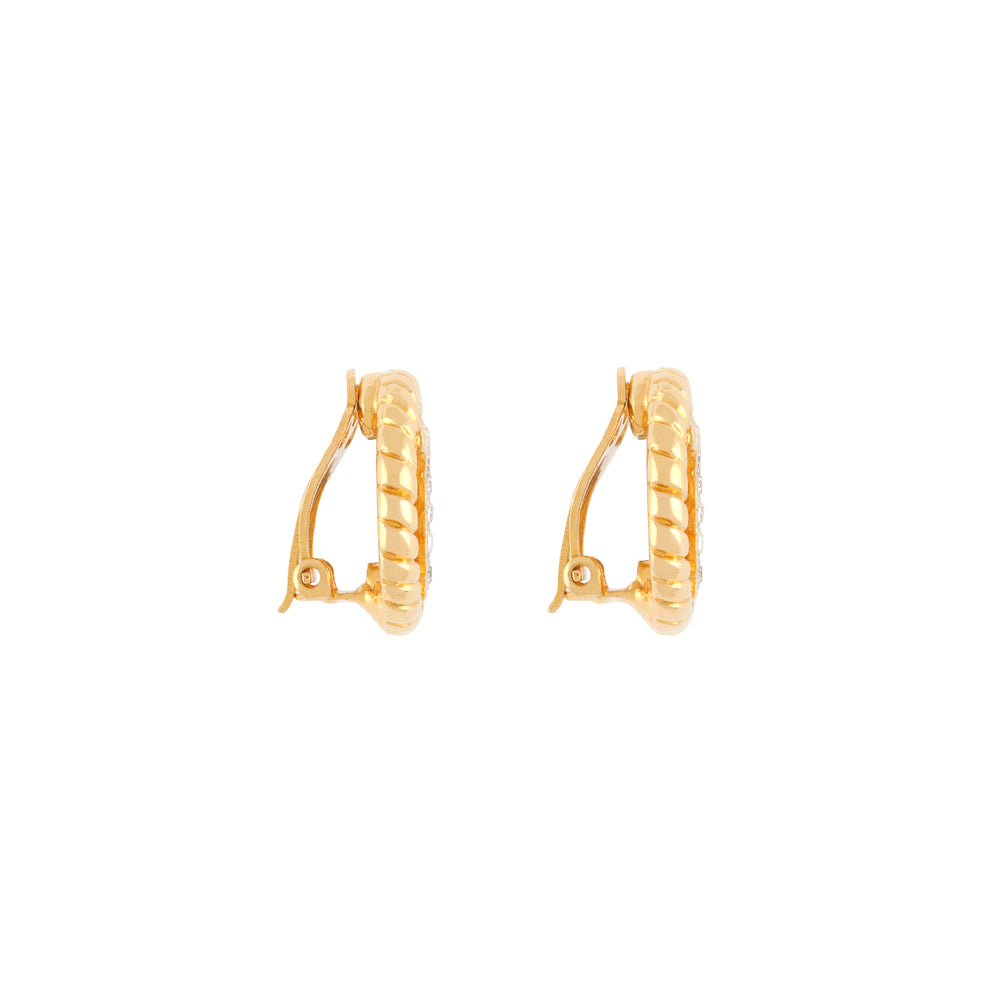 1980s Vintage Valentino Logo Clip-On Earrings