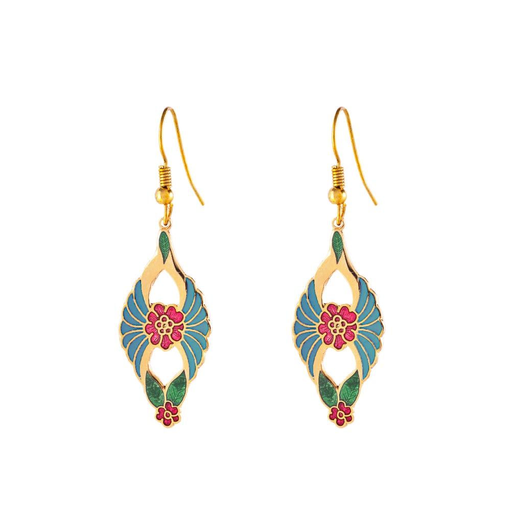 1980s Vintage Cloisonné Drop Earrings