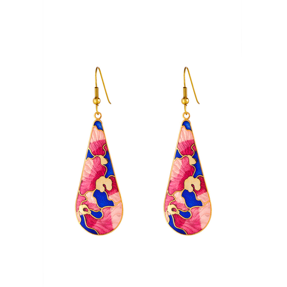 1980s Vintage Cloisonné Earrings