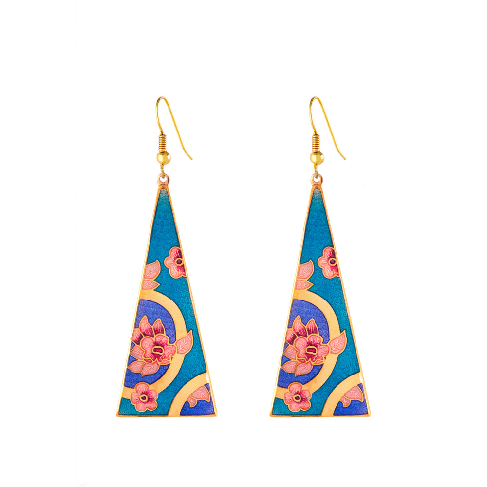 1980s Vintage Cloisonné Drop Earrings