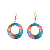 1980s Vintage Cloisonné Hoop Earrings