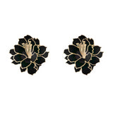 1980s Vintage Cloisonné Floral Earrings