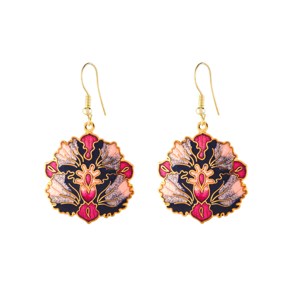 1980s Vintage Cloisonné Earrings