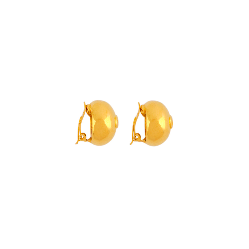 1990s Vintage Valentino Round Clip-On Earrings