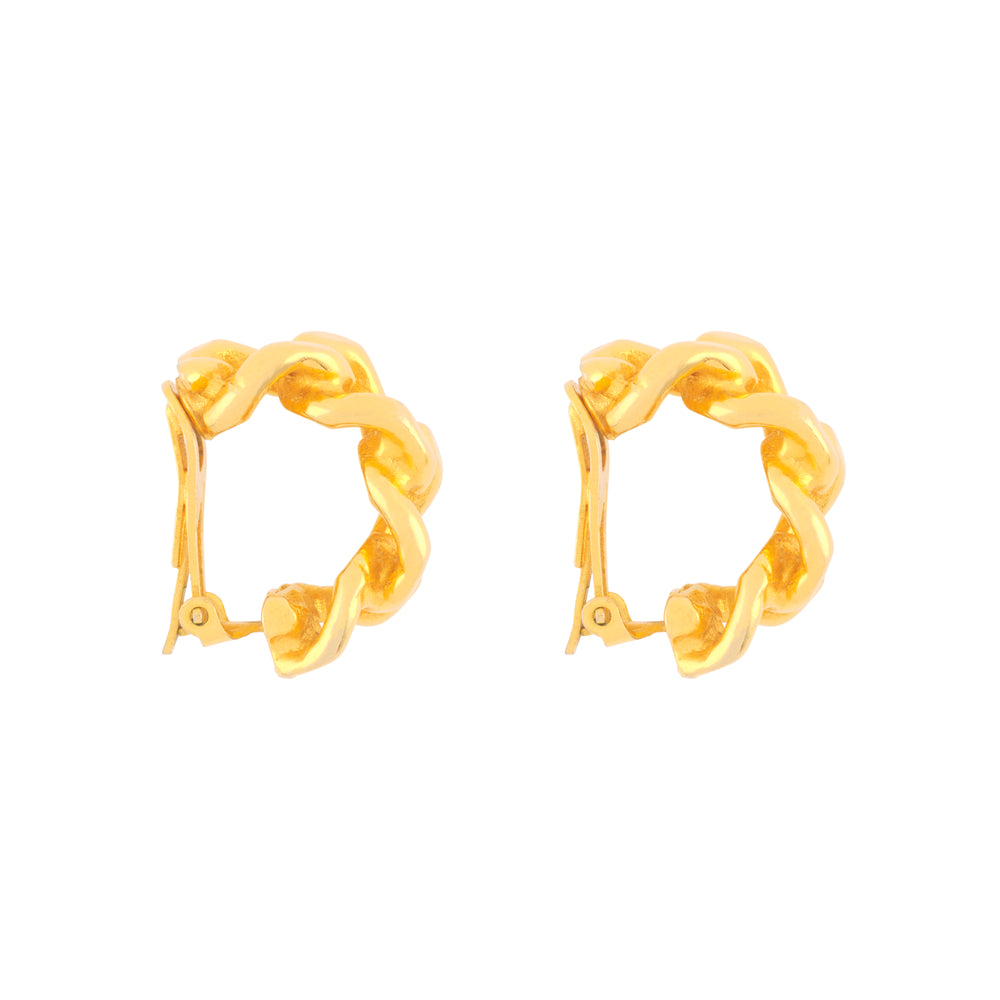 1980s Vintage YSL Chain Knot Clip-On Earrings