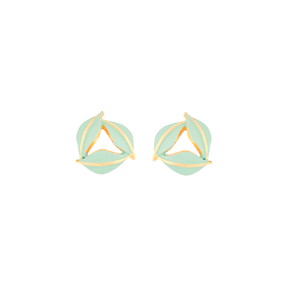 1980s Vintage Stylised Leaf Clip-On Earrings