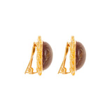 1980s Vintage Mocha Brown Clip-On Earrings
