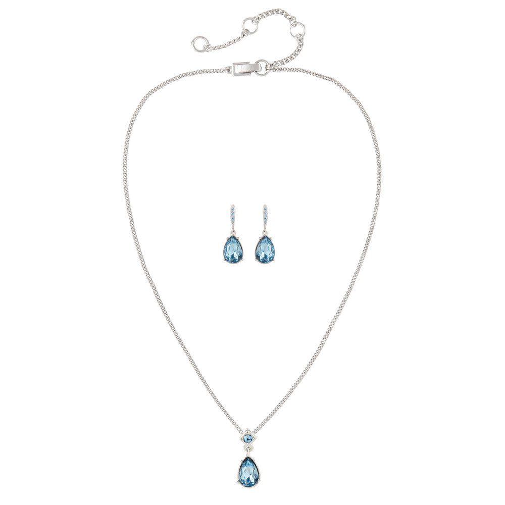 Givenchy Sapphire Clip-On Earring and Necklace Set