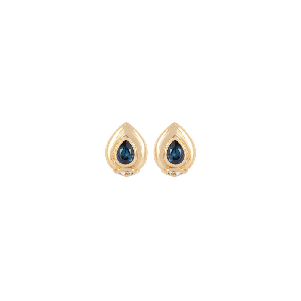 1980s Vintage Christian Dior Faux Sapphire Necklace And Earring Set