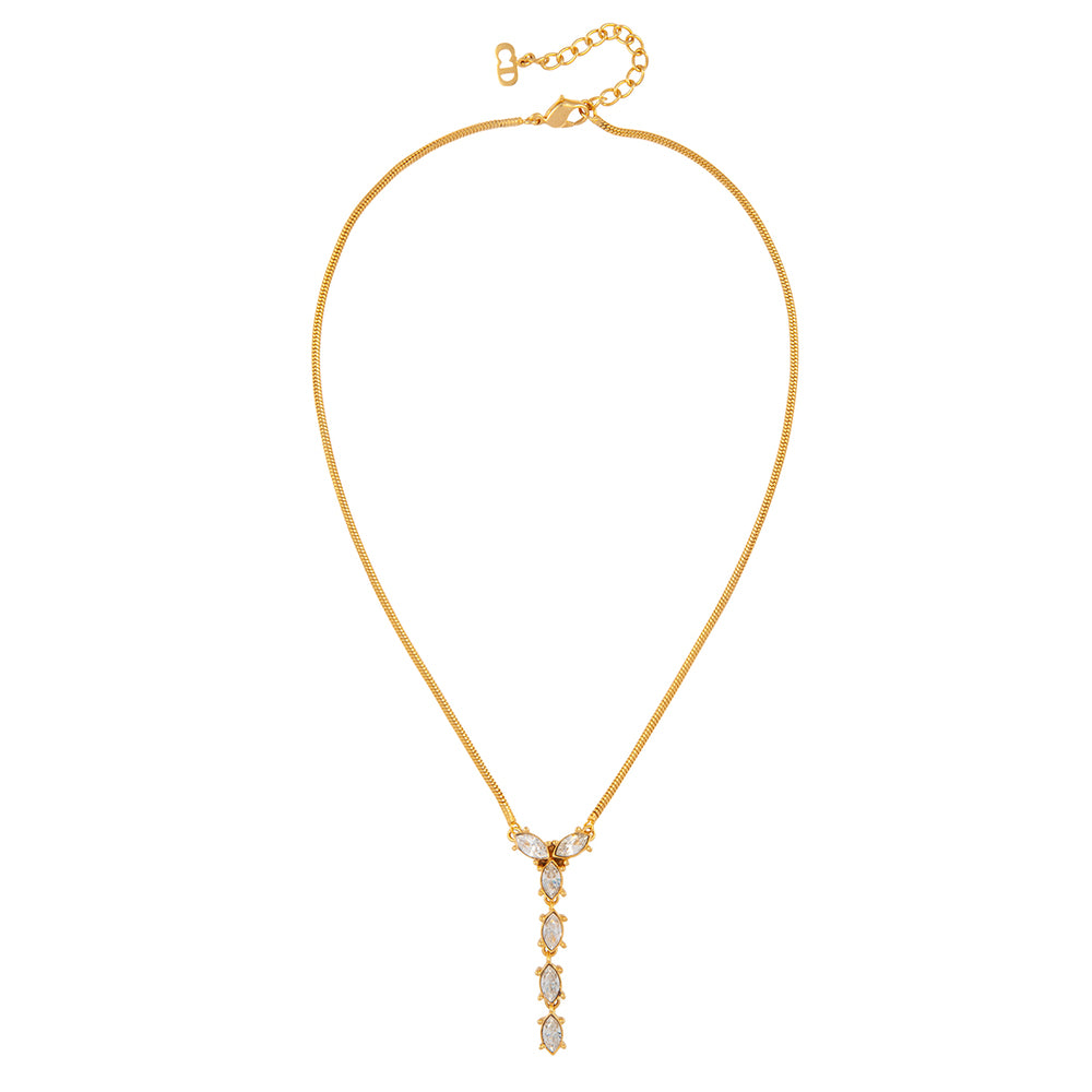 1970s Vintage Christian Dior Crystal Drop Necklace