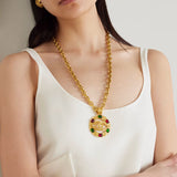 1989 Vintage Byzantine Gripoix Logo Necklace