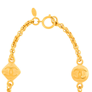 1990s Vintage Chanel cc logo medallion necklace